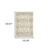 9' X 12' Beige And Ivory Medallion Area Rug