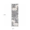 2' X 8' Grey And Ivory Grey Matter Runner Rug
