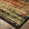 7' X 10' Gold Slate Blue And Orange Abstract Distressed Area Rug