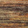 7' X 10' Gold Slate Blue And Orange Abstract Distressed Area Rug