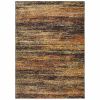 9' X 12' Gold And Slate Abstract Area Rug