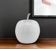 6" White Aluminum Decorative Apple Tabletop Sculpture