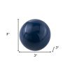 Set Of 2 Blue Aluminum Decorative Spheres 3'