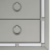 28" Solid and Manufactured Wood And Mirrored Glass Nightstand