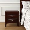 25" Merlot Wood Three Drawer Nightstand