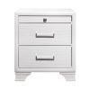 27" White Wood Two Drawer Nightstand