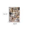 6' X 9' Ivory And Gray Abstract Area Rug