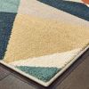 10' X 13' Blue Green And Beige Abstract Geometric Area Rug