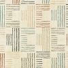 6' X 9' Ivory Blue And Red Geometric Area Rug