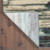 7' X 10' Ivory Blue And Gray Abstract Area Rug