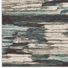 7' X 10' Ivory Blue And Gray Abstract Area Rug
