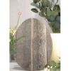 12" X 9" Gray Reclaimed Wood Egg Shaped Wall Decor