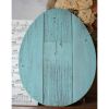 12" X 9" Turquoise Reclaimed Wood Egg Shaped Wall Decor
