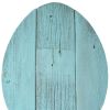 12" X 9" Turquoise Reclaimed Wood Egg Shaped Wall Decor