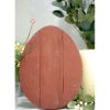 12" X 9" Red Reclaimed Wood Egg Shaped Wall Decor