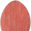 18" X 14" Red Reclaimed Wood Egg Shaped Wall Decor