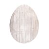 18" X 14" White Reclaimed Wood Egg Shaped Wall Decor