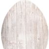 18" X 14" White Reclaimed Wood Egg Shaped Wall Decor