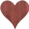 24" X 24" Red Wood Heart Hanging Dimensional Sculpture