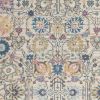 4' X 6' Ivory And Blue Floral Area Rug
