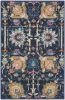 2' X 3' Navy Blue Yellow And Pink Floral Area Rug