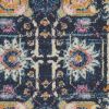 2' X 3' Navy Blue Yellow And Pink Floral Area Rug