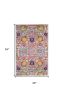 2' X 3' Silver Gray And Pink Floral Distressed Area Rug