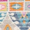 4' X 6' Gray Blue And Orange Ogee Distressed Area Rug