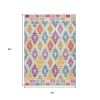4' X 6' Gray Blue And Orange Ogee Distressed Area Rug