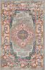 2' X 3' Gray And Gold Medallion Distressed Area Rug