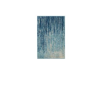 2' X 3' Blue And Ivory Abstract Area Rug