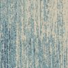 6' Blue And Ivory Abstract Runner Rug