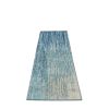 10' Blue And Ivory Abstract Runner Rug