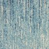 8' Blue And Ivory Abstract Runner Rug
