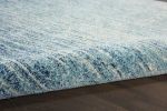 8' Blue And Ivory Abstract Runner Rug
