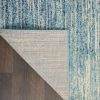 8' Blue And Ivory Abstract Runner Rug
