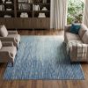 8' X 10' Blue And Ivory Abstract Area Rug