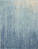 8' X 10' Blue And Ivory Abstract Area Rug