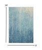 8' X 10' Blue And Ivory Abstract Area Rug