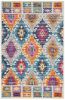 2' X 3' Ivory And Blue Ogee Distressed Area Rug