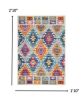 2' X 3' Ivory And Blue Ogee Distressed Area Rug