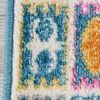 8' Ivory And Blue Ogee Distressed Runner Rug