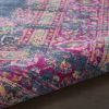 4' X 6' Blue And Pink Medallion Distressed Area Rug