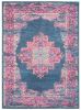 5' X 7' Blue And Pink Medallion Distressed Area Rug
