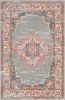 4' X 6' Gray And Gold Medallion Distressed Area Rug