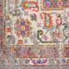 4' X 6' Gray And Gold Medallion Distressed Area Rug