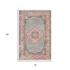 4' X 6' Gray And Gold Medallion Distressed Area Rug