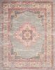 8' X 10' Gray And Gold Medallion Distressed Area Rug