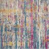 8' Ivory And Blue Abstract Runner Rug