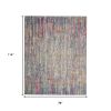 7' X 10' Ivory And Blue Abstract Area Rug